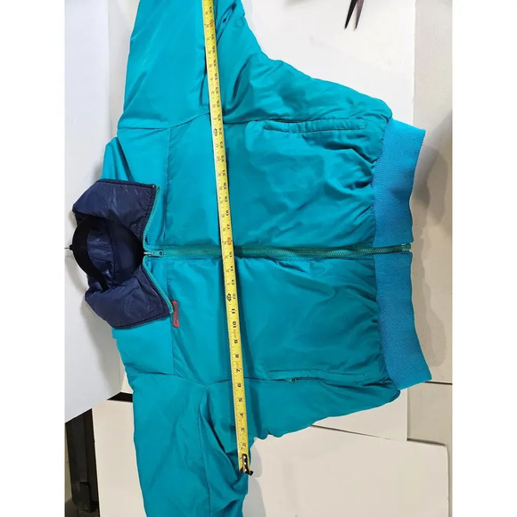 Vintage 90s Columbia Down Puffer Jacket Reversible Mens Adult Small L Blue Teal - Picture 6 of 11